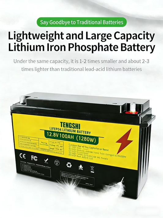 Lead-acid to lithium battery 12V 100Ah lithium iron phosphate electric vehicle battery tricycle lithium battery pack RV special
